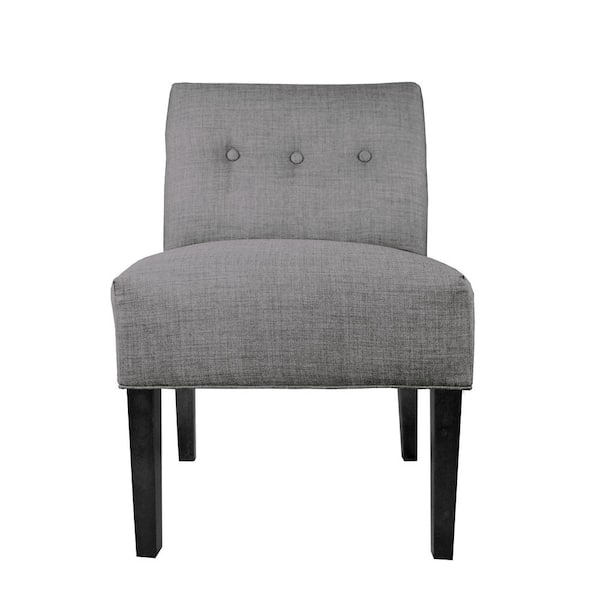 MJL Furniture Designs Samantha Obsession Grey Button Tufted Accent Chair