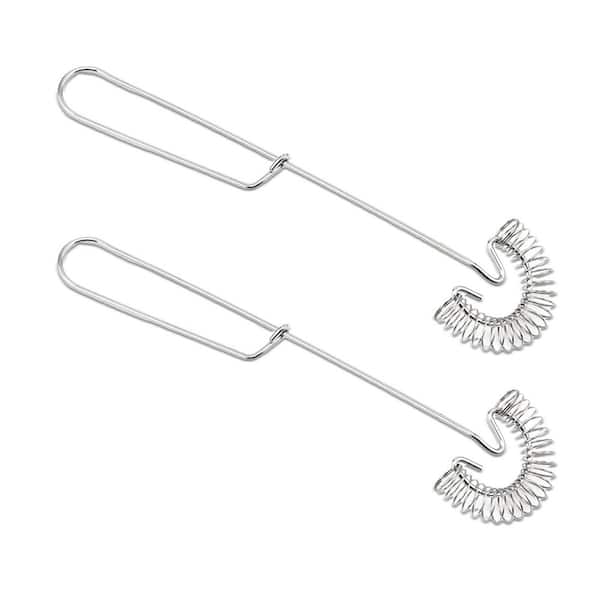 2 Pack Stainless Steel Spring Coil and Flat Whisks Silver Pizza Accessory Beater for Eggs Cream Sauces Gravy