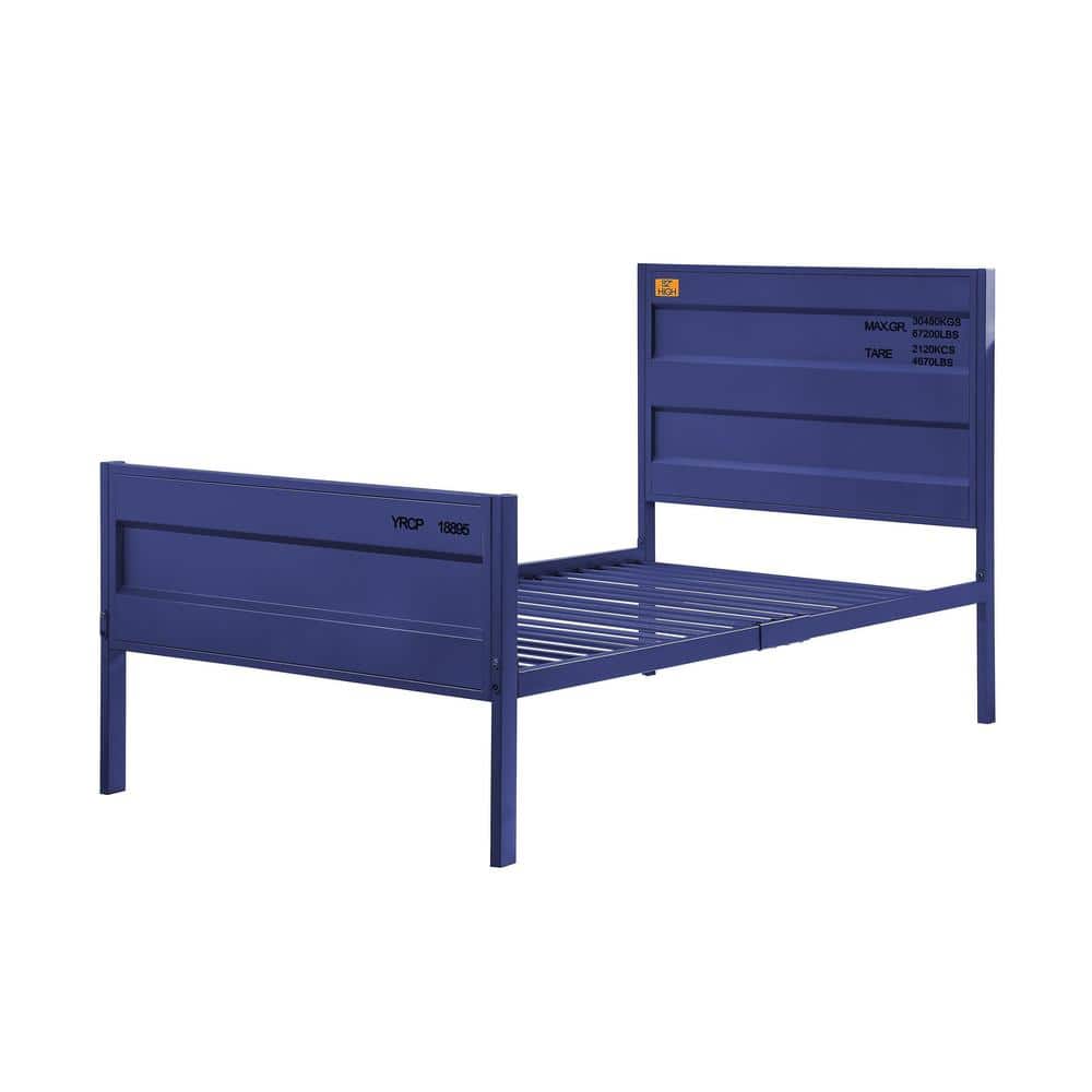 Mission-Inspired Blue Full Bed with Wood & Metal Frame
