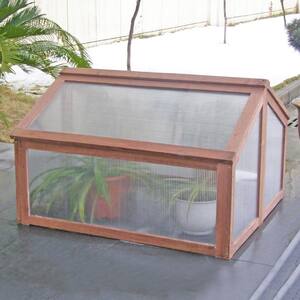 2 Door Small Wooden Transparent Greenhouse/ Growhouse Poly-carbonated glazing 
