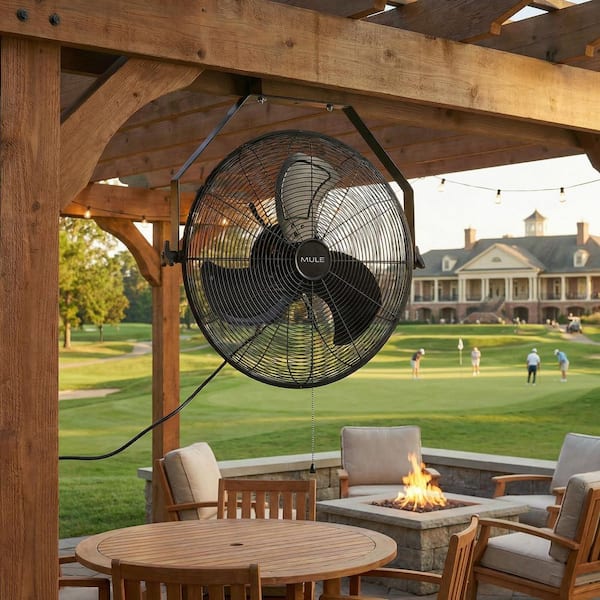 MULE Wall Mount Heavy Duty Outdoor 20 in. Matte Black 3-Blade Wall