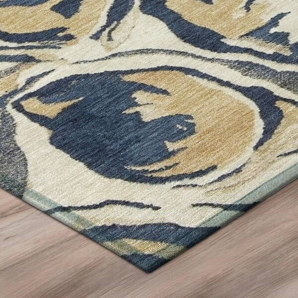 Chantille Machine Washable Indoor/Outdoor Abstract ACN3019 Navy 8 ft. x 10 ft. Area Rug
