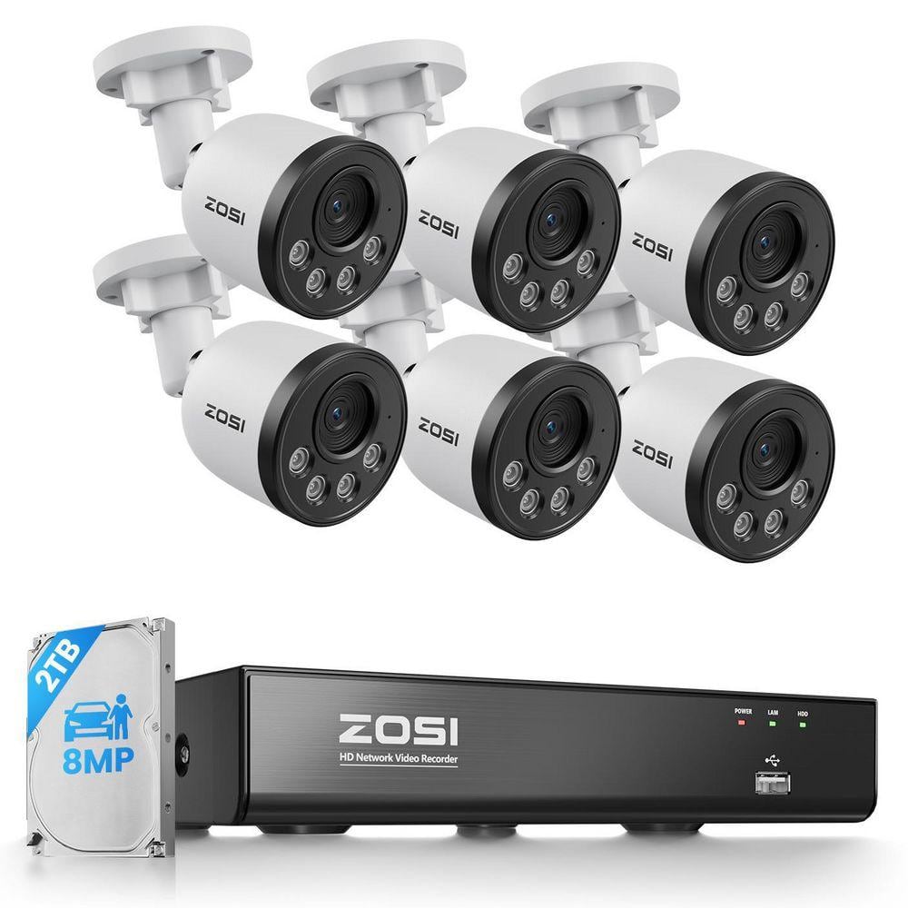 ZOSI 4K 8MP 8-Channel Poe NVR Smart Home Security Camera System