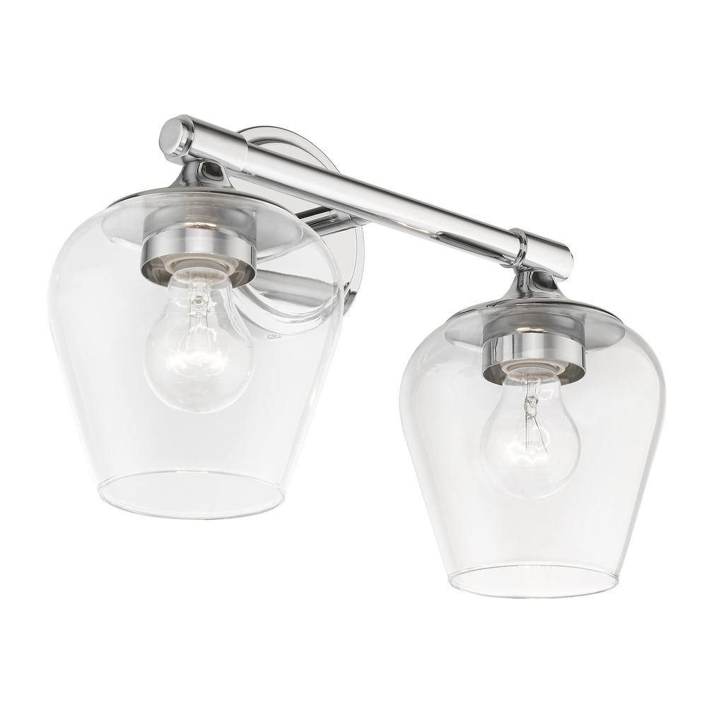 Willow Polished Chrome 2-Light Vanity Sconce with Clear Glass