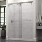 Lyndall 60 x 71-1/2 in. Frameless Mod Soft-Close Sliding Shower Door in Nickel with 3/8 in. (10mm) Clear Glass