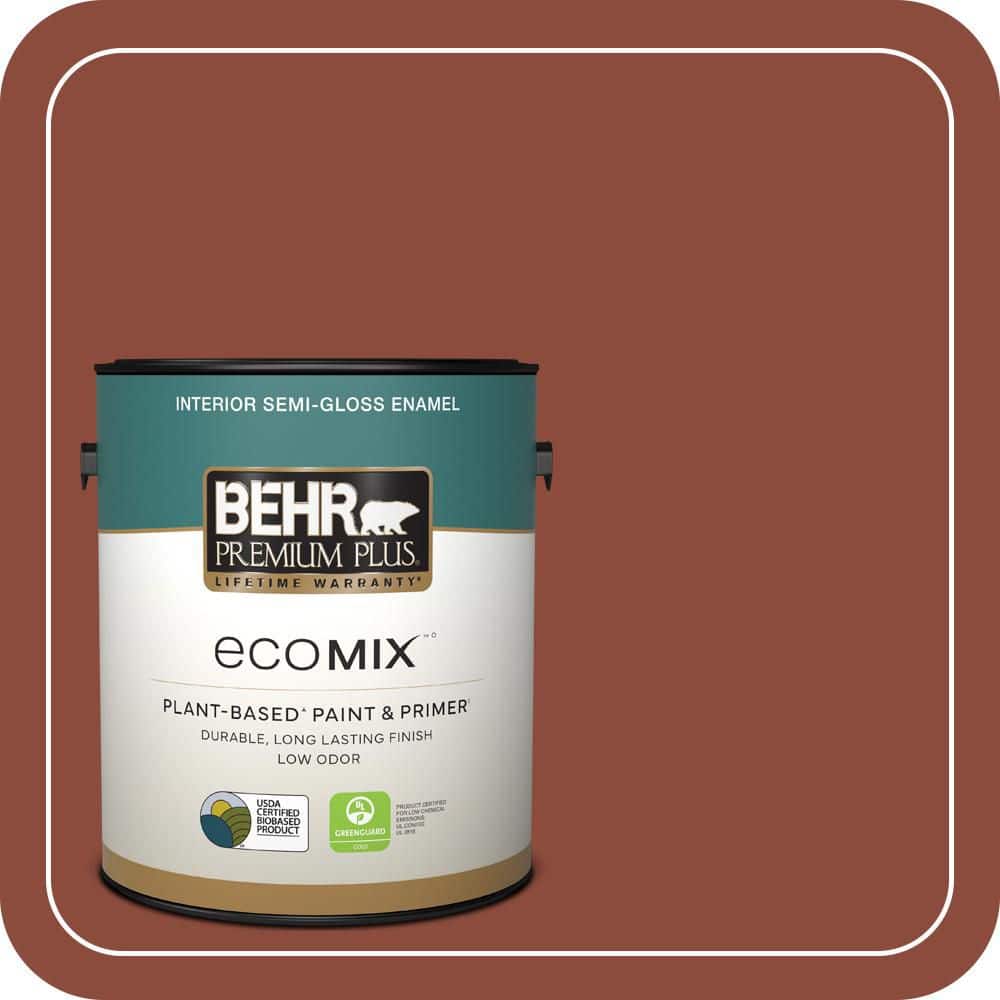 1 gal. #QE-14 Spiced Red Semi-Gloss Enamel EcoMix Plant-Based Interior Paint & Primer price history on PriceWatchPro