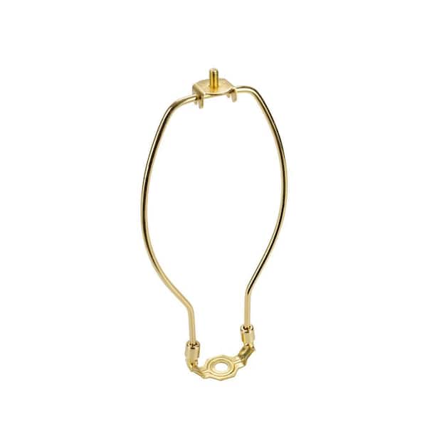 9 in. Polished Brass Detachable Lamp Harp with Saddle
