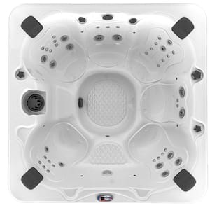7-Person 45-Jet Premium Acrylic Bench Standard Hot Tub with Bluetooth Sound System and LED Waterfall