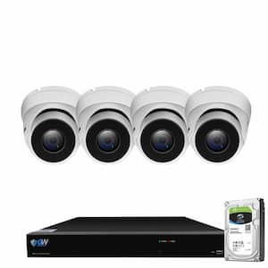8-Channel 8MP 1TB NVR Smart Security Camera System with 4 Wired Bullet Cameras 3.6 mm Fixed Lens Artificial Intelligence
