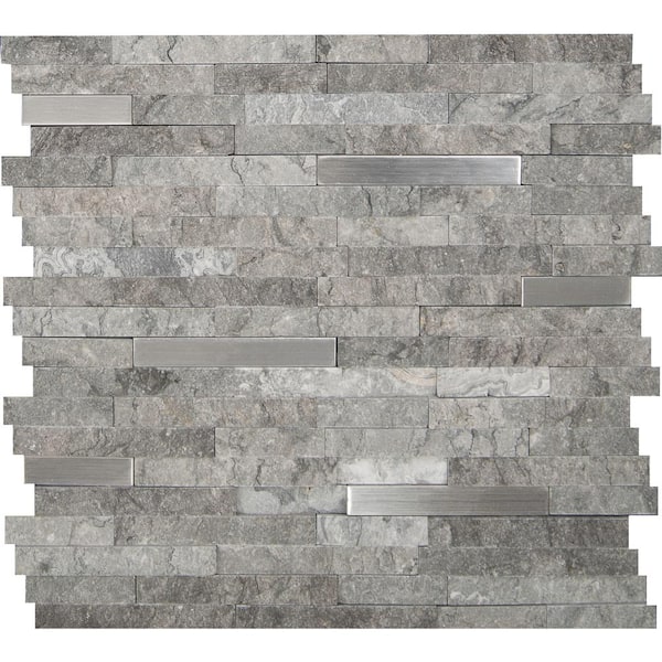 MSI Eclipse Interlocking 12 in. x 12 in. x 8 mm Matte Metal Stone Mesh-Mounted Mosaic Wall Tile (10 sq. ft. / case) MSI Eclipse Interlocking 12 in. x 12 in. x 8 mm Matte Metal Stone Mesh-Mounted Mosaic Wall Tile (10 sq. ft. / case)