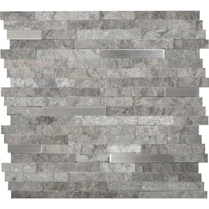 Eclipse Interlocking 11.88 in. x 12.88 in. Matte Multi-Surface Metal Look Floor and Wall Tile (10 sq. ft./Case)