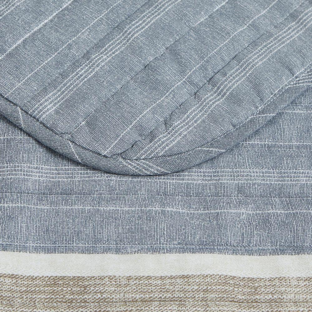 Tan Reversible Cotton Full Quilt Set with Trim