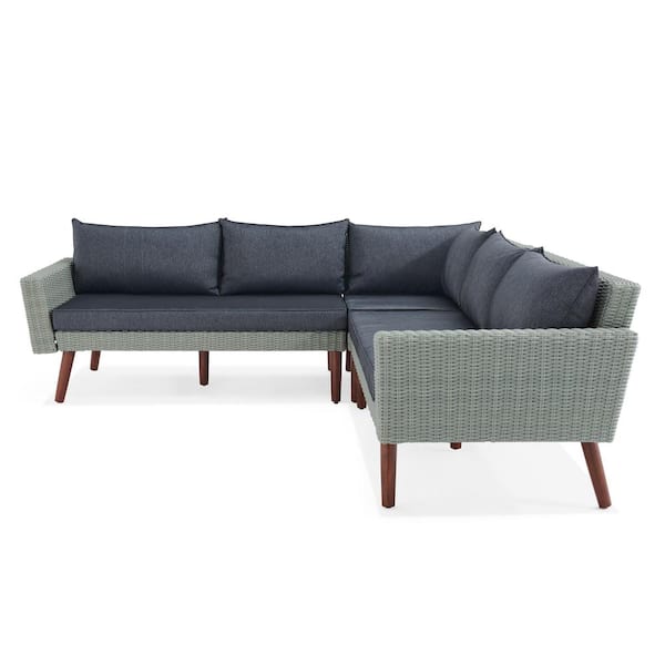 Reviews For Alaterre Furniture Albany Light Gray All Weather Wicker Outdoor Corner Sectional Sofa With Dark Cushions Awwd0122dd The Home Depot Alaterre Furniture Albany Light Gray, Albany Furniture Reviews