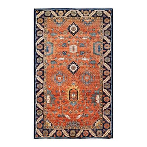 Serapi One-of-a-Kind Traditional Orange 4 ft. x 6 ft. Hand Knotted Tribal Area Rug