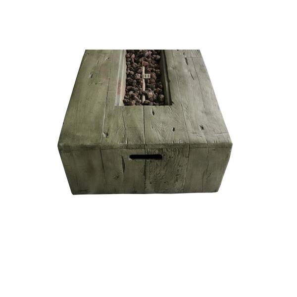 Crawford & Burke Panama 26.8 in. x 12.6 in. Rectangular MGO Propane Patio Fire  Pit and Propane Tank Protector in Brown Weathered Wood GCB9382FPT-GE - The Home  Depot