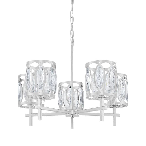 Home Decorators Collection Westchester 5-Light Chrome Crystal Chandelier
