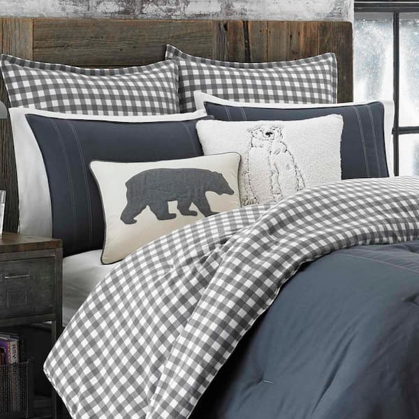 3pcs Plaid Comforter Set Duvet with 2 Piece Pillowcases for Bedding King 