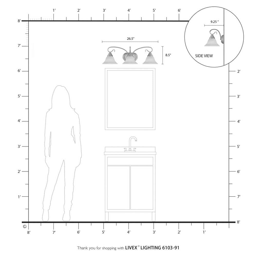 Coronado Brushed Nickel 3-Light Vanity with White Alabaster Glass