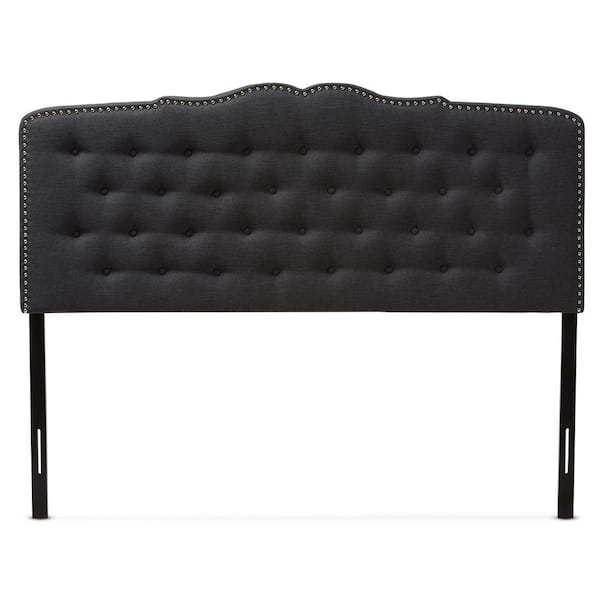 Baxton Studio Lucy Dark Gray Fabric Upholstered King Size Headboard