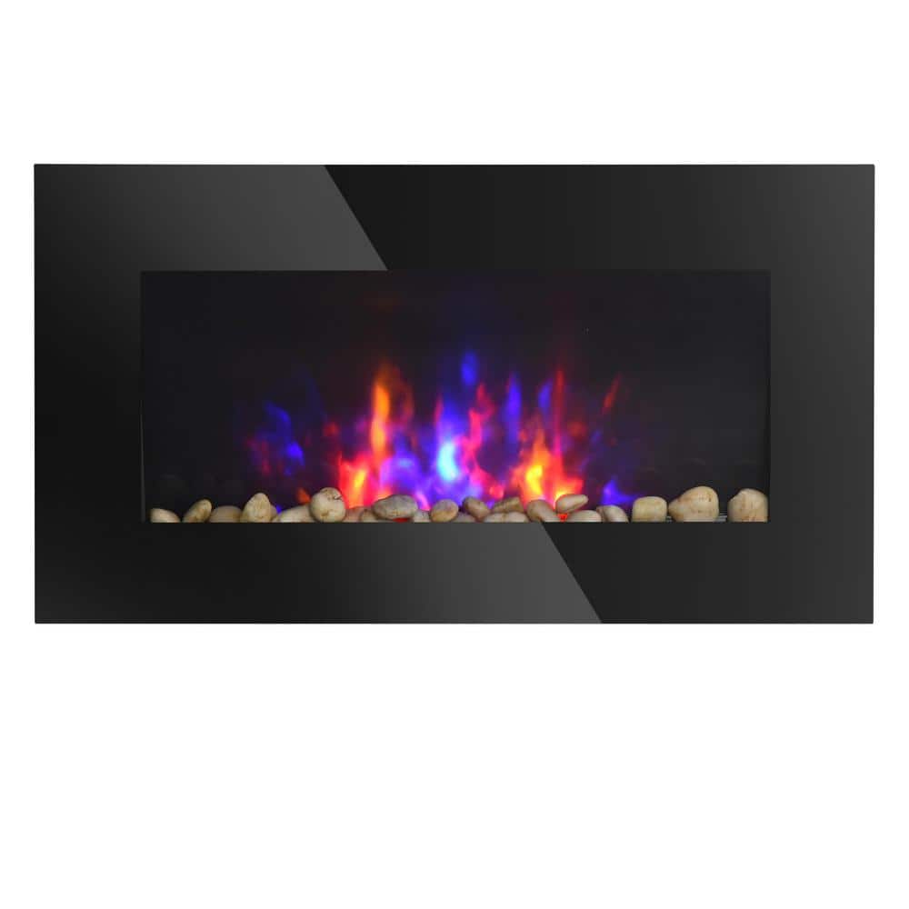 28.5 in. Wall Mount Electric Fireplace in Black