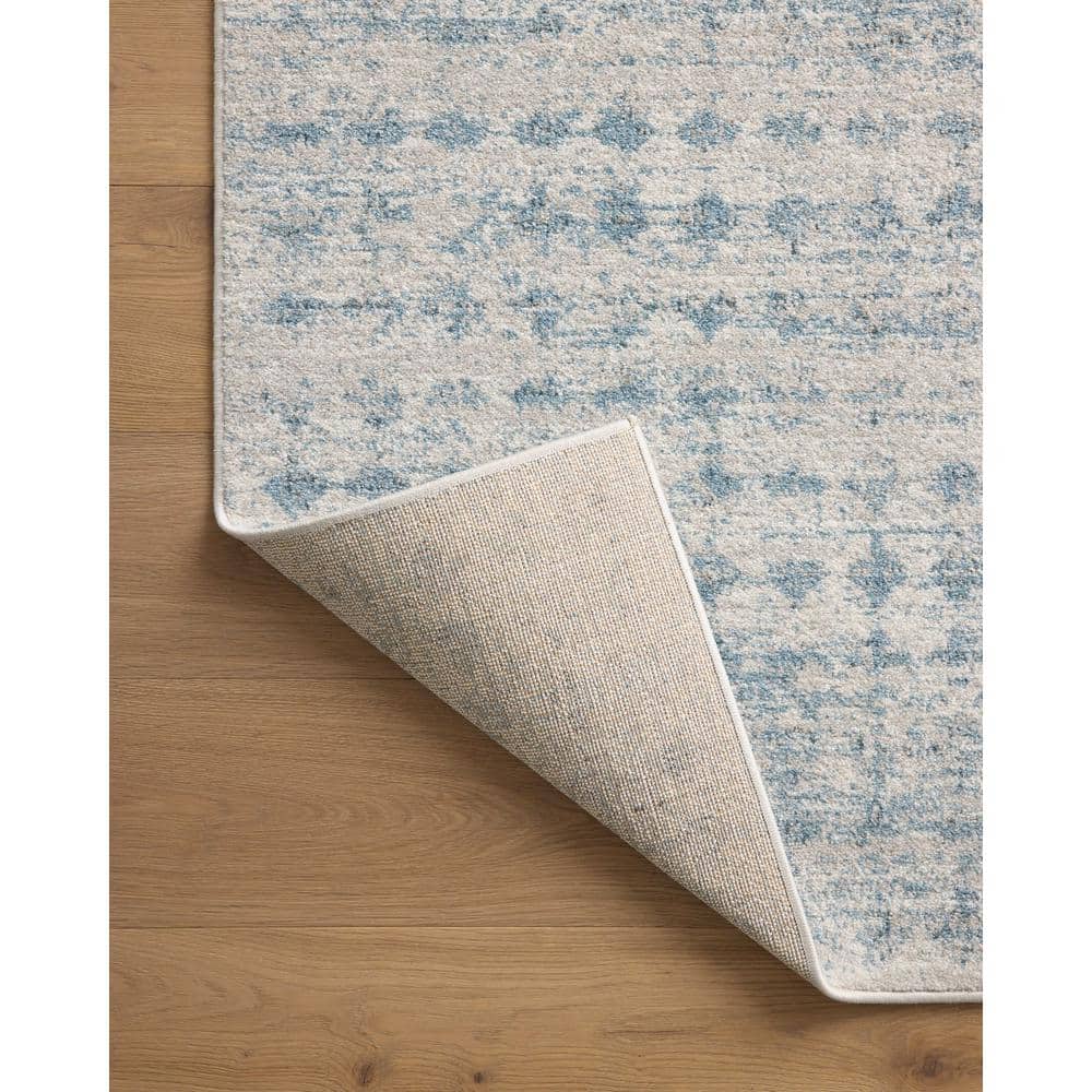 Kamala Sky and Dove Blue Diamond Pattern Accent Rug 2'-3" x 3'-10"