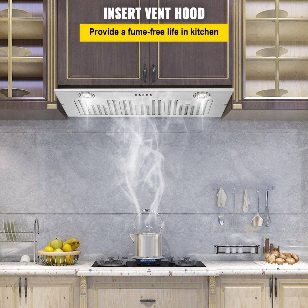 36-Inch Stainless Steel Convertible Insert Range Hood with Charcoal Filter