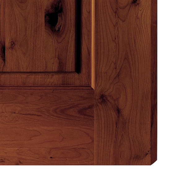 DIY RTA KIT 36in.x80in.Alder RightHand/Inswing 3/4 Lite Clear Glass Red Chestnut Stain Wood Ready To Assemble Front Door