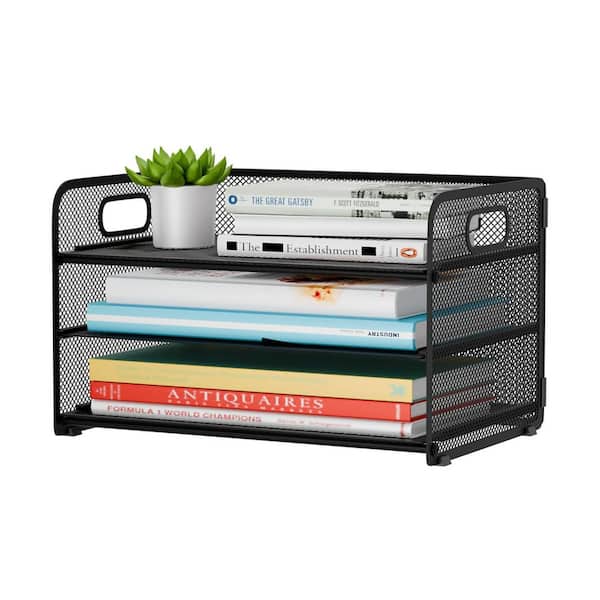 Aoibox Paper Letter Tray Organizer 3-Tier Mesh File Folder