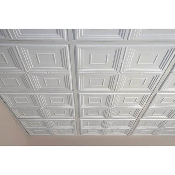 Ceilume Jackson White 2 Ft X Lay, Acoustic Drop Ceiling Tiles Home Depot