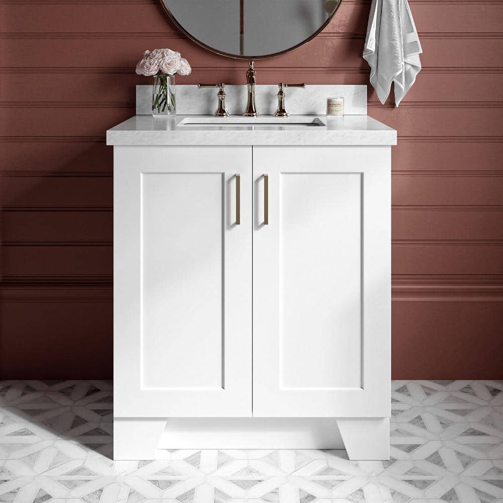 Ariel White Marble Top Single Sink Vanity