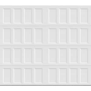 Bridgeport Steel Narrow Panel 8ft x 7ft Non-Insulated White Garage Door without windows