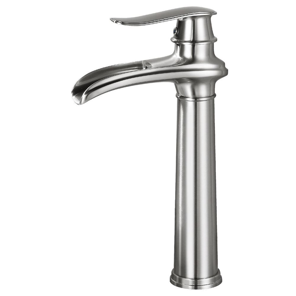 Waterfall Single Handle Single Hole Bathroom Vessel Sink Faucet Bathroom Sink Faucet in Brushed Nickel price history on PriceWatchPro