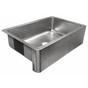 Lange 32 in. Undermount Farmhouse Single Bowl 18 Gauge Brushed Stainless Steel Kitchen Sink