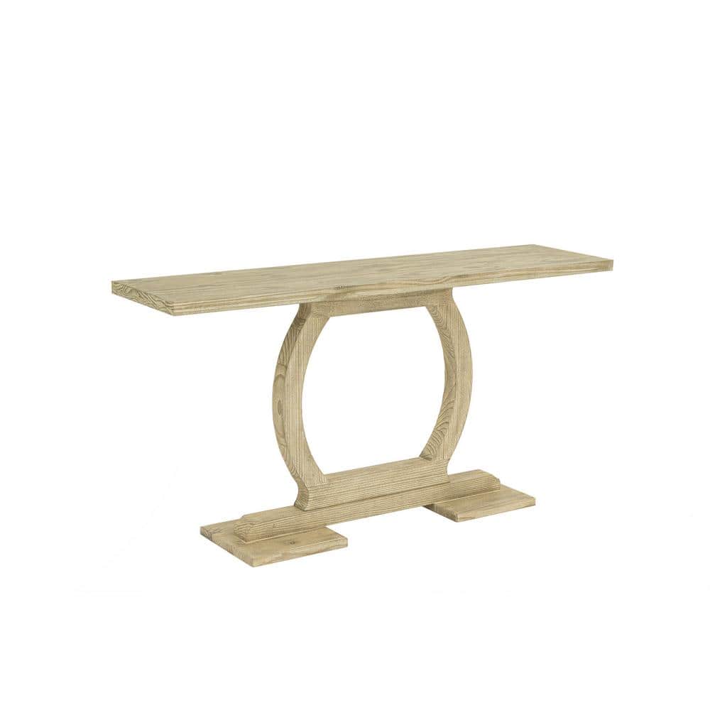 Zen 47 in. Rectangle Pine Wood Console Table - Barnwood Sandblast