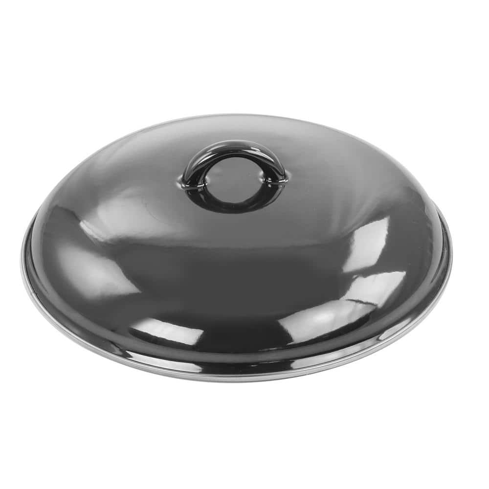 Black 6.5 Quart Steel Casserole Pan with Lid