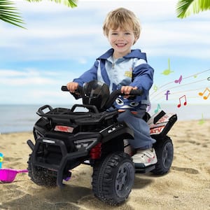 6-Volt Kids ATV Kids Ride on ATV 4-Wheeler Quad Toy Car with Music, MP3 USB and Horn, Black