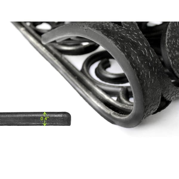 Moulded Vines Half-round Rubber Nickel 24in. x 36in. Rubber Door Mat