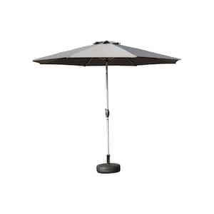 10 ft. Octagon Aluminum Outdoor Market Umbrella in Dark Gray for Garden, Deck, Poolside