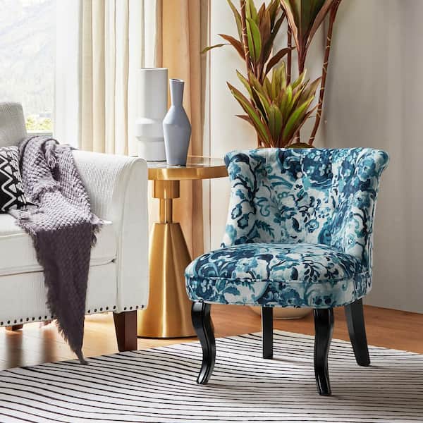 JAYDEN CREATION Bella Indigo Tufted Side Chair