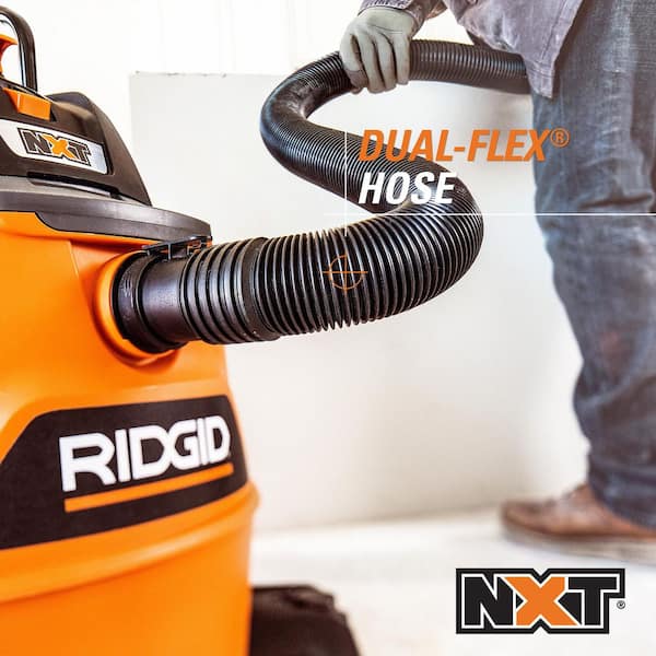 RIDGID 16 Gallon 5.0 Peak HP NXT Shop Vac Wet Dry Vacuum with General Debris Filter, Locking Hose and Accessory Attachments