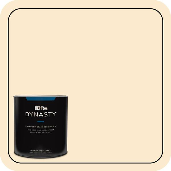 BEHR DYNASTY 1 qt. #350E-2 Honey Moth Satin Enamel Interior Stain-Blocking Paint & Primer