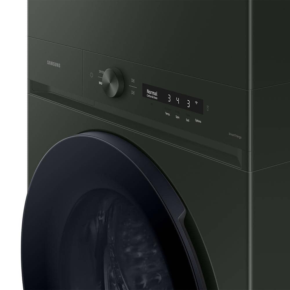 Samsung Satin Green Ultra Capacity Stacked Electric Washer and Dryer Set