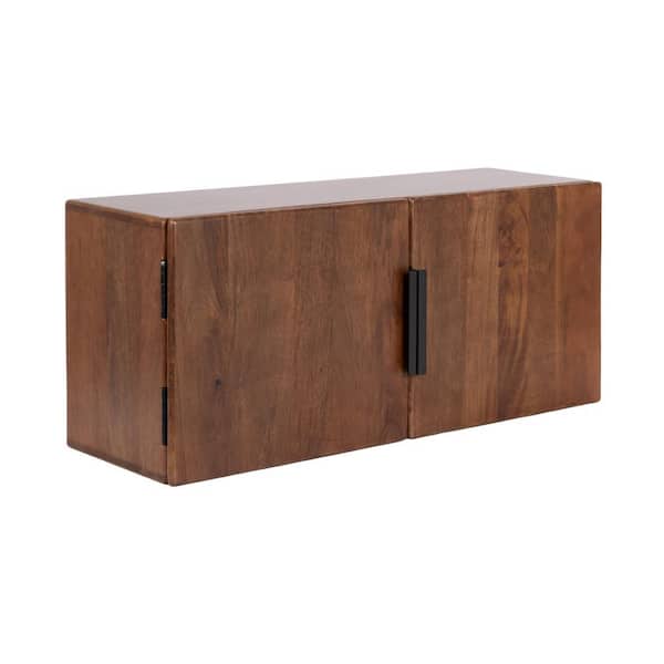 Atwood 32 in. W x 10 in. D Walnut Brown WoodCabinet Decorative Wall Shelf