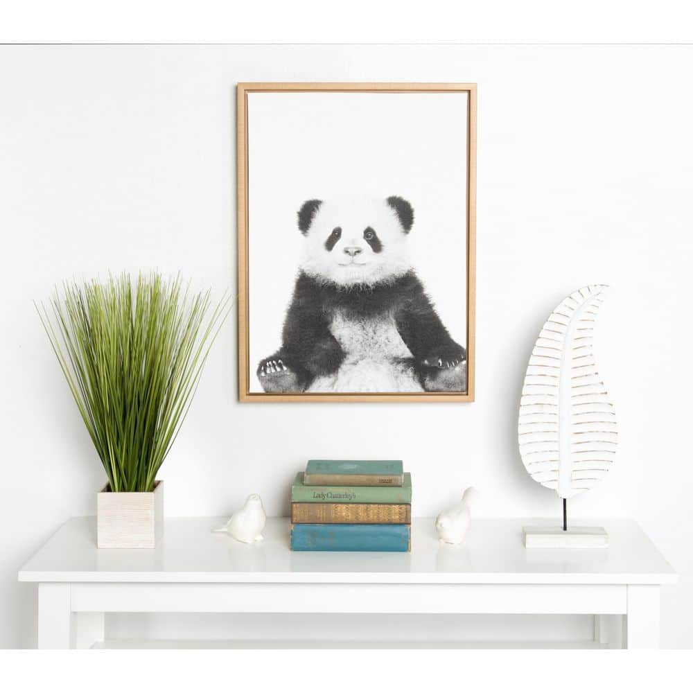 Sylvie Panda Black and White Framed Canvas Art