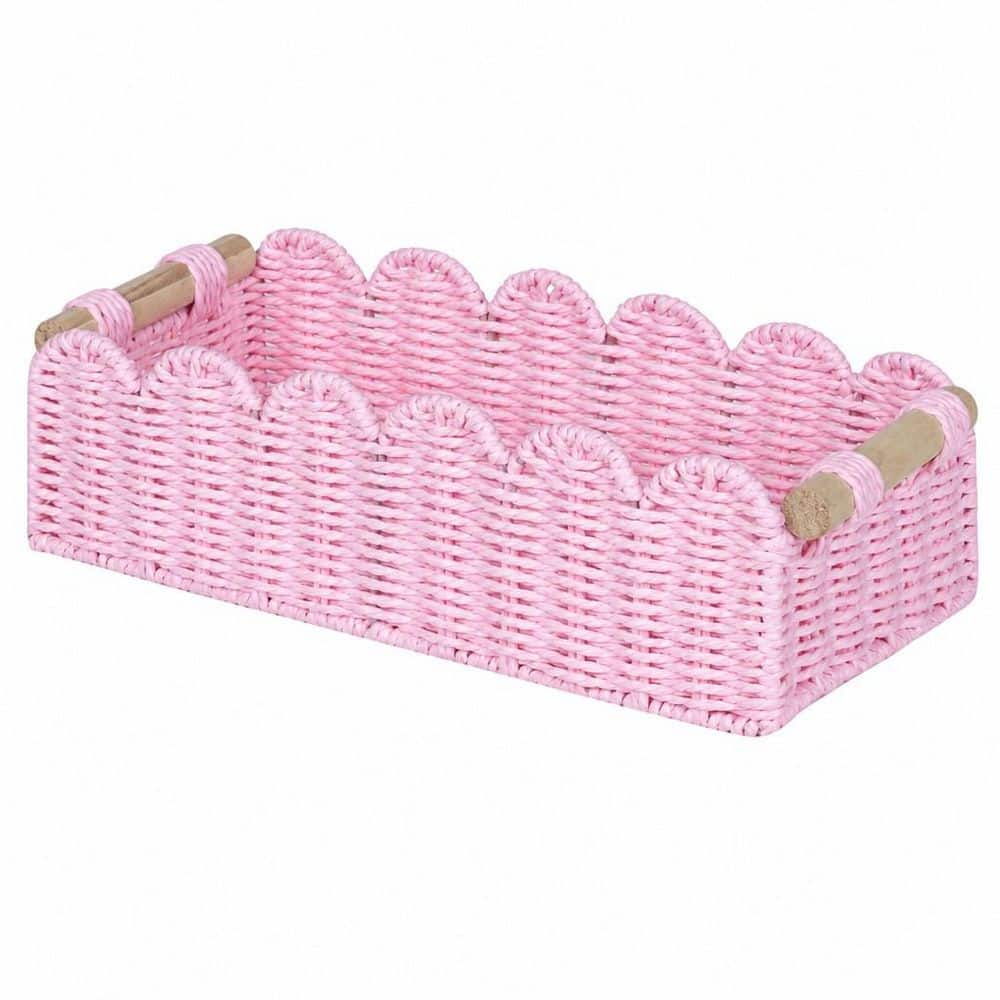 Freestanding Toilet Paper Storage Basket in Pink, Bathroom Decor, Bedroom Decor Baskets with 2 Wooden Handle price history on PriceWatchPro
