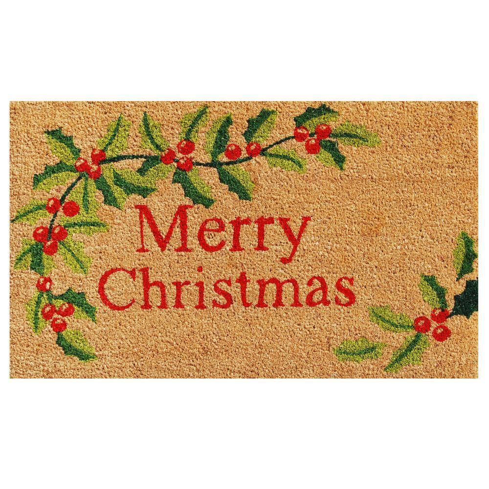 Christmas Doormat 31.5x47.2 inch Merry Christmas Home Decorative Mat, Seasonal Winter Xmas Non-Slip Rubber Backing Reusable Entrance Rug Fall Door Mat