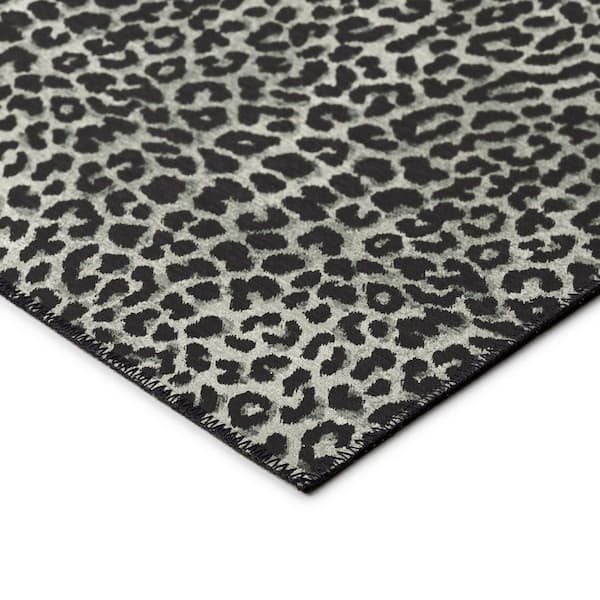Safari Black 2 ft. 3 in. x 7 ft. 6 in. Indoor/Outdoor Washable Indoor/Outdoor Washable Rug