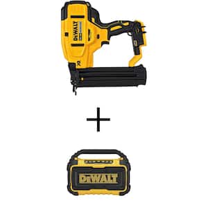 20V MAX XR Lithium-Ion Electric Cordless 18-Gauge Brad Nailer and 20V MAX Cordless Bluetooth Speaker