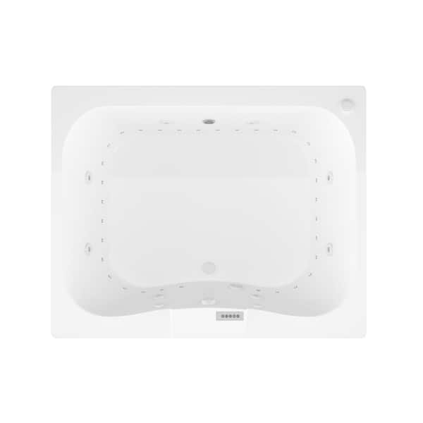 Rhode Diamond Series 5 ft. Left Pump Rectangular Drop-in Whirlpool and Air Bath Tub in White