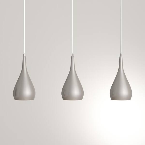 Home Decorators Collection 3-Light Matte Nickel Multi Pendant with 